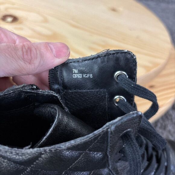 boc Quilted Boots Brightop Womens Size 7 Black Vegan Leather Combat Ankle Bootie - Picture 9 of 11